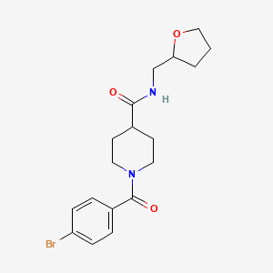 molecular formula C18H23BrN2O3 B4066538 1-(4-bromobenzoyl)-N-(tetrahydro-2-furanylmethyl)-4-piperidinecarboxamide 
