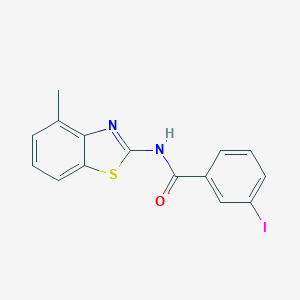 molecular formula C15H11IN2OS B406654 3-iodo-N-(4-methyl-1,3-benzothiazol-2-yl)benzamide 