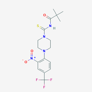 molecular formula C17H21F3N4O3S B4066548 2,2-二甲基-N-({4-[2-硝基-4-(三氟甲基)苯基]-1-哌嗪基}碳硫酰基)丙酰胺 
