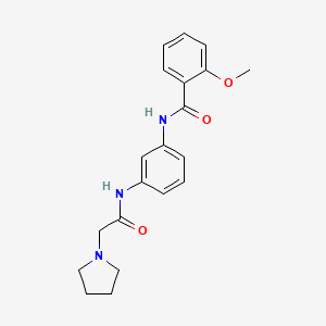 molecular formula C20H23N3O3 B4066584 2-methoxy-N-{3-[(pyrrolidin-1-ylacetyl)amino]phenyl}benzamide 