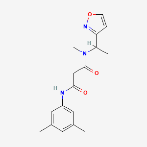 molecular formula C17H21N3O3 B4066597 N'-(3,5-二甲基苯基)-N-(1-异恶唑-3-基乙基)-N-甲基丙二酰胺 