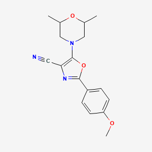 5-(2,6-dimethyl-4-morpholinyl)-2-(4-methoxyphenyl)-1,3-oxazole-4-carbonitrile