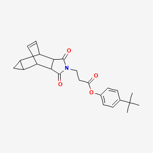 molecular formula C24H27NO4 B4066602 4-tert-butylphenyl 3-(3,5-dioxo-4-azatetracyclo[5.3.2.0~2,6~.0~8,10~]dodec-11-en-4-yl)propanoate 