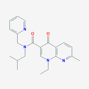molecular formula C22H26N4O2 B4066610 1-ethyl-N-isobutyl-7-methyl-4-oxo-N-(pyridin-2-ylmethyl)-1,4-dihydro-1,8-naphthyridine-3-carboxamide 