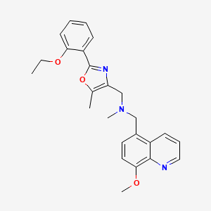 molecular formula C25H27N3O3 B4066647 1-[2-(2-乙氧基苯基)-5-甲基-1,3-恶唑-4-基]-N-[(8-甲氧基-5-喹啉基)甲基]-N-甲基甲胺 