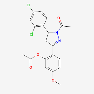 molecular formula C20H18Cl2N2O4 B4066662 2-[1-acetyl-5-(2,4-dichlorophenyl)-4,5-dihydro-1H-pyrazol-3-yl]-5-methoxyphenyl acetate 