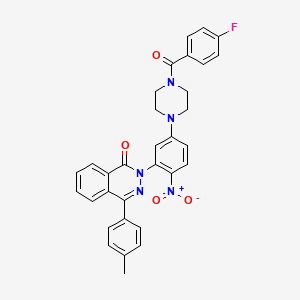 molecular formula C32H26FN5O4 B4066668 2-{5-[4-(4-氟苯甲酰)-1-哌嗪基]-2-硝基苯基}-4-(4-甲苯基)-1(2H)-酞嗪酮 