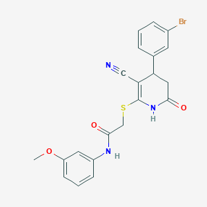 2-{[4-(3-bromophenyl)-3-cyano-6-oxo-1,4,5,6-tetrahydro-2-pyridinyl]thio}-N-(3-methoxyphenyl)acetamide