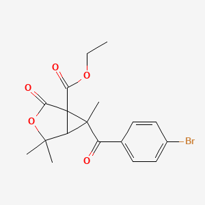 molecular formula C18H19BrO5 B4066686 ethyl 6-(4-bromobenzoyl)-4,4,6-trimethyl-2-oxo-3-oxabicyclo[3.1.0]hexane-1-carboxylate 