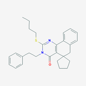 2-(butylthio)-3-phenethyl-3H-spiro[benzo[h]quinazoline-5,1''-cyclopentan]-4(6H)-one