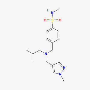 molecular formula C17H26N4O2S B4066702 4-({isobutyl[(1-methyl-1H-pyrazol-4-yl)methyl]amino}methyl)-N-methylbenzenesulfonamide 