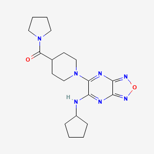molecular formula C19H27N7O2 B4066721 N-环戊基-6-[4-(1-吡咯烷基羰基)-1-哌啶基][1,2,5]恶二唑并[3,4-b]吡嗪-5-胺 