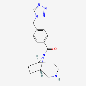 molecular formula C16H20N6O B4066724 (1S*,6R*)-9-[4-(1H-tetrazol-1-ylmethyl)benzoyl]-3,9-diazabicyclo[4.2.1]nonane 