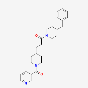 3-({4-[3-(4-benzyl-1-piperidinyl)-3-oxopropyl]-1-piperidinyl}carbonyl)pyridine