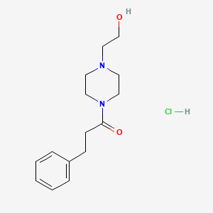 molecular formula C15H23ClN2O2 B4066733 2-[4-(3-phenylpropanoyl)-1-piperazinyl]ethanol hydrochloride 