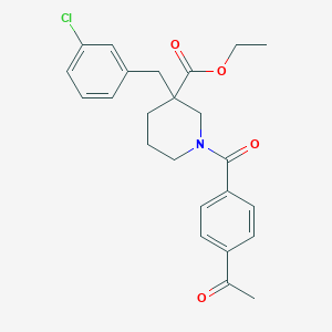 ethyl 1-(4-acetylbenzoyl)-3-(3-chlorobenzyl)-3-piperidinecarboxylate