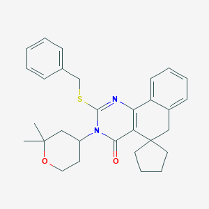 2-benzylsulfanyl-3-(2,2-dimethyloxan-4-yl)spiro[6H-benzo[h]quinazoline-5,1'-cyclopentane]-4-one