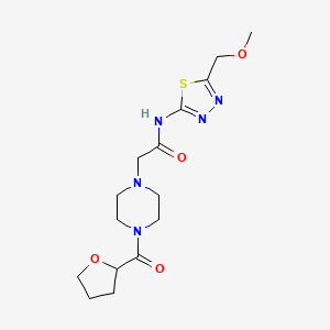 molecular formula C15H23N5O4S B4066766 N-[5-(methoxymethyl)-1,3,4-thiadiazol-2-yl]-2-[4-(tetrahydrofuran-2-ylcarbonyl)piperazin-1-yl]acetamide 