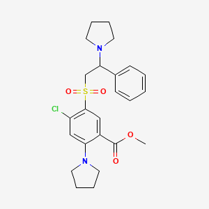 molecular formula C24H29ClN2O4S B4066787 4-氯-5-{[2-苯基-2-(1-吡咯烷基)乙基]磺酰基}-2-(1-吡咯烷基)苯甲酸甲酯 