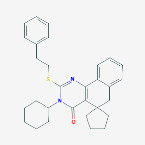 3-cyclohexyl-2-(2-phenylethylsulfanyl)spiro[6H-benzo[h]quinazoline-5,1'-cyclopentane]-4-one