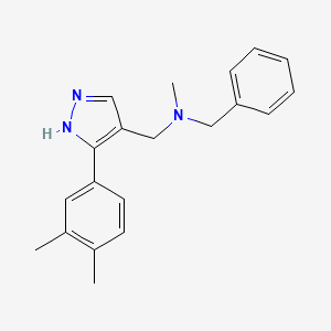 molecular formula C20H23N3 B4066803 N-benzyl-1-[3-(3,4-dimethylphenyl)-1H-pyrazol-4-yl]-N-methylmethanamine 