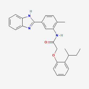molecular formula C26H27N3O2 B4066806 N-[5-(1H-苯并咪唑-2-基)-2-甲基苯基]-2-(2-叔丁基苯氧基)乙酰胺 