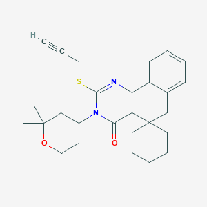 3-(2,2-dimethyloxan-4-yl)-2-prop-2-ynylsulfanylspiro[6H-benzo[h]quinazoline-5,1'-cyclohexane]-4-one