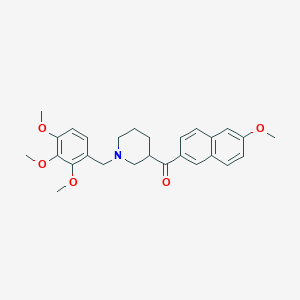 molecular formula C27H31NO5 B4066845 (6-methoxy-2-naphthyl)[1-(2,3,4-trimethoxybenzyl)-3-piperidinyl]methanone 