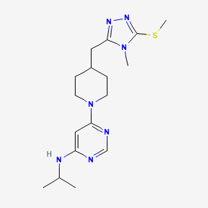 molecular formula C17H27N7S B4066853 N-isopropyl-6-(4-{[4-methyl-5-(methylthio)-4H-1,2,4-triazol-3-yl]methyl}piperidin-1-yl)pyrimidin-4-amine 