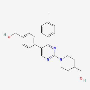 {1-[5-[4-(hydroxymethyl)phenyl]-4-(4-methylphenyl)pyrimidin-2-yl]piperidin-4-yl}methanol