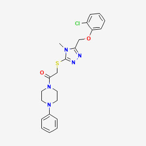 molecular formula C22H24ClN5O2S B4066878 1-[({5-[(2-chlorophenoxy)methyl]-4-methyl-4H-1,2,4-triazol-3-yl}thio)acetyl]-4-phenylpiperazine 
