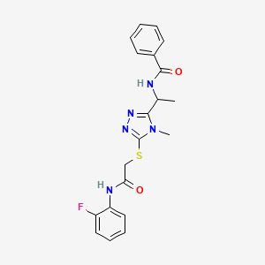 molecular formula C20H20FN5O2S B4066896 N-{1-[5-({2-[(2-fluorophenyl)amino]-2-oxoethyl}thio)-4-methyl-4H-1,2,4-triazol-3-yl]ethyl}benzamide 