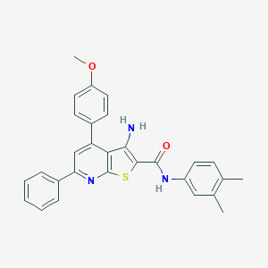 molecular formula C29H25N3O2S B406690 3-amino-N-(3,4-dimethylphenyl)-4-(4-methoxyphenyl)-6-phenylthieno[2,3-b]pyridine-2-carboxamide 