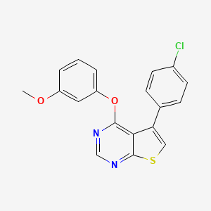 molecular formula C19H13ClN2O2S B4066900 5-(4-氯苯基)-4-(3-甲氧基苯氧基)噻吩并[2,3-d]嘧啶 
