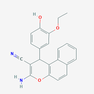 3-amino-1-(3-ethoxy-4-hydroxyphenyl)-1H-benzo[f]chromene-2-carbonitrile