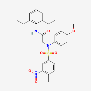 molecular formula C26H29N3O6S B4066918 N~1~-(2,6-二乙基苯基)-N~2~-(4-甲氧基苯基)-N~2~-[(4-甲基-3-硝基苯基)磺酰基]甘氨酰胺 