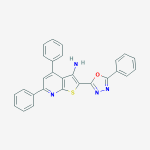 4,6-Diphenyl-2-(5-phenyl-1,3,4-oxadiazol-2-yl)thieno[2,3-b]pyridin-3-ylamine