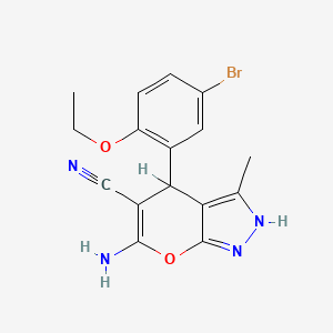 6-amino-4-(5-bromo-2-ethoxyphenyl)-3-methyl-1,4-dihydropyrano[2,3-c]pyrazole-5-carbonitrile
