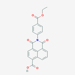 molecular formula C22H15NO6 B406696 2-(4-Ethoxycarbonyl-phenyl)-1,3-dioxo-2,3-dihydro-1H-benzo[de]isoquinoline-6-carboxylic acid 