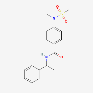 molecular formula C17H20N2O3S B4066967 4-[甲基(甲磺酰)氨基]-N-(1-苯乙基)苯甲酰胺 