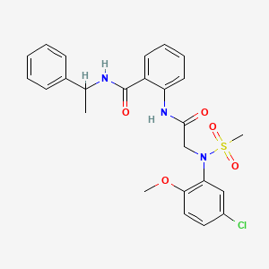 molecular formula C25H26ClN3O5S B4066974 2-{[N-(5-chloro-2-methoxyphenyl)-N-(methylsulfonyl)glycyl]amino}-N-(1-phenylethyl)benzamide 