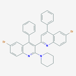 molecular formula C35H27Br2N3 B406698 2'-(1-Piperidinyl)-2,3'-bis[6-bromo-4-phenylquinoline] 