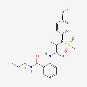 molecular formula C22H29N3O5S B4066980 N-(sec-butyl)-2-{[N-(4-methoxyphenyl)-N-(methylsulfonyl)alanyl]amino}benzamide 