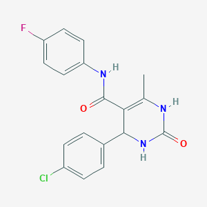 molecular formula C18H15ClFN3O2 B4066994 4-(4-chlorophenyl)-N-(4-fluorophenyl)-6-methyl-2-oxo-1,2,3,4-tetrahydro-5-pyrimidinecarboxamide 