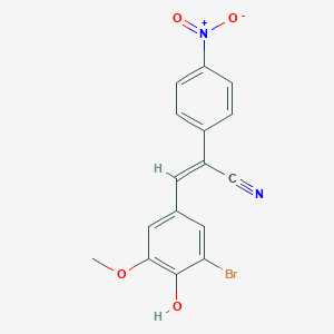 3-(3-Bromo-4-hydroxy-5-methoxyphenyl)-2-{4-nitrophenyl}acrylonitrile