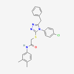2-{[5-benzyl-4-(4-chlorophenyl)-4H-1,2,4-triazol-3-yl]thio}-N-(3,4-dimethylphenyl)acetamide