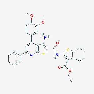 Ethyl 2-({[3-amino-4-(3,4-dimethoxyphenyl)-6-phenylthieno[2,3-b]pyridin-2-yl]carbonyl}amino)-4,5,6,7-tetrahydro-1-benzothiophene-3-carboxylate