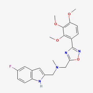 molecular formula C22H23FN4O4 B4067015 1-(5-fluoro-1H-indol-2-yl)-N-methyl-N-{[3-(2,3,4-trimethoxyphenyl)-1,2,4-oxadiazol-5-yl]methyl}methanamine 