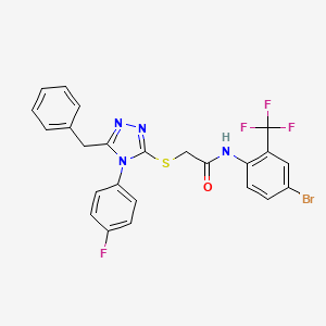 molecular formula C24H17BrF4N4OS B4067019 2-{[5-benzyl-4-(4-fluorophenyl)-4H-1,2,4-triazol-3-yl]thio}-N-[4-bromo-2-(trifluoromethyl)phenyl]acetamide 