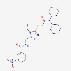 molecular formula C26H36N6O4S B4067028 N-[(5-{[2-(二环己基氨基)-2-氧代乙基]硫}-4-乙基-4H-1,2,4-三唑-3-基)甲基]-3-硝基苯甲酰胺 